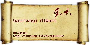 Gasztonyi Albert névjegykártya